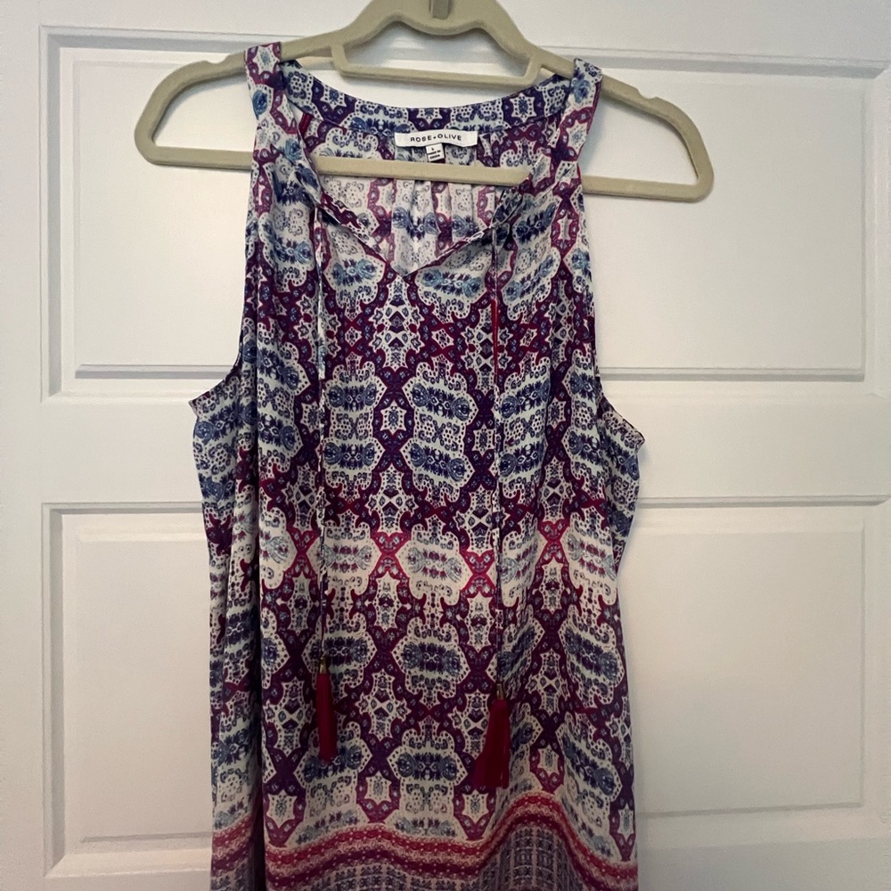 Rose & Olive Sleeveless Purple Pink Blouse